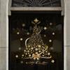 New Christmas Decoration Window Stickers Gold Xmas Tree Merry Christmas Mirror Sticker Xmas Tree Window Glass Sticker New Year