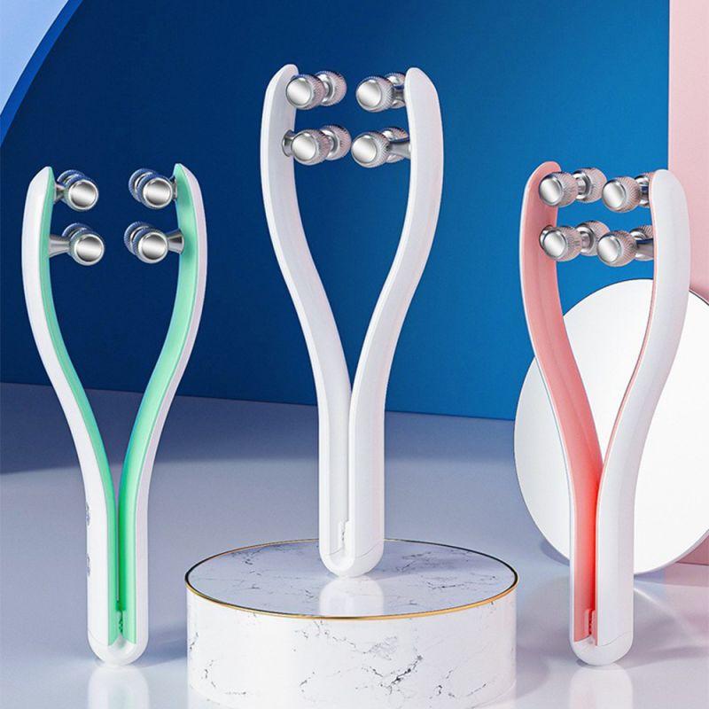 EMS Face Lifting Roller RF Double Chin V Face Shaped Facial Massager Jaw Cheek Thin Slimming Facial Lift Up Belt Skin Care Tool