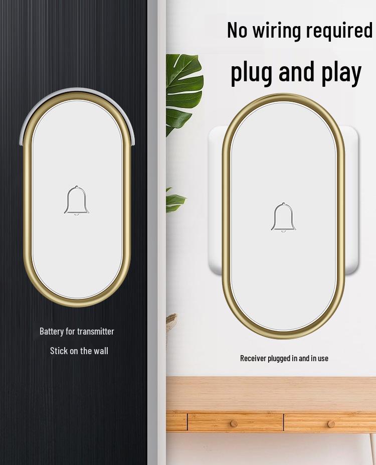 Two-in-Four Wireless AC Digital Doorbell - Waterproof Music Chime with Long-Range