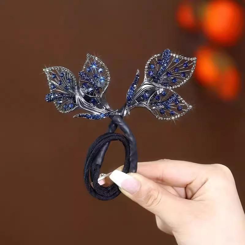 1pc Calla Lily Hair Curling Tool Twist Clip Hair Bun Head High-end Elegant Temperament Lazy Hair Clip Fashion Hair Accessories синий