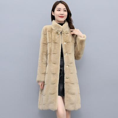 Women's New Mink Fur Coat To Keep Warm In Autumn and Winter, Young Long Imitation Mink Slim Fur Coat Trendy
