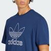 Adidas Originals Adicolor Trefoil Tee Outline Comfortable Skin-Friendly Versatile Crew Neck Short Sleeve T-Shirt Men Tops Deep-Blue JP1089