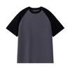 Spring and summer g heavy loose top American retro pure cotton shoulder ramp short sleeve contrasting color couple T-shirt contrasting color design