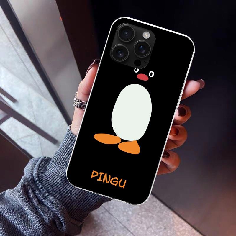 Cartoon P-Pingu Penguin Phone Case For iPhone 17 Air 16 15 Pro Max 14 Plus 13 Mini 12 11 Cover 7 8 SE Silicone Shell Print Funda