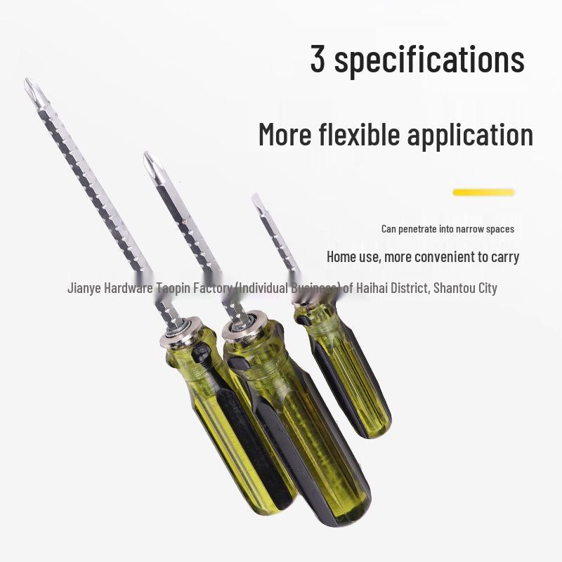 Dual-Use Magnetic Telescopic Crystal Handle Screwdriver (Cross & Flathead)