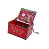 Red Music Box Ornaments Painted Santa Claus Wooden Box Fashion Hand-cranked Music Box  New Year