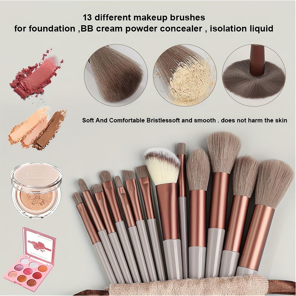 [Popular Choice] 13/33pcs Makeup Brush Set, Featuring Soft And Fluffy Tools for Foundation, Powder, And Eyeshadow Blending. Includes Makeup Sponges