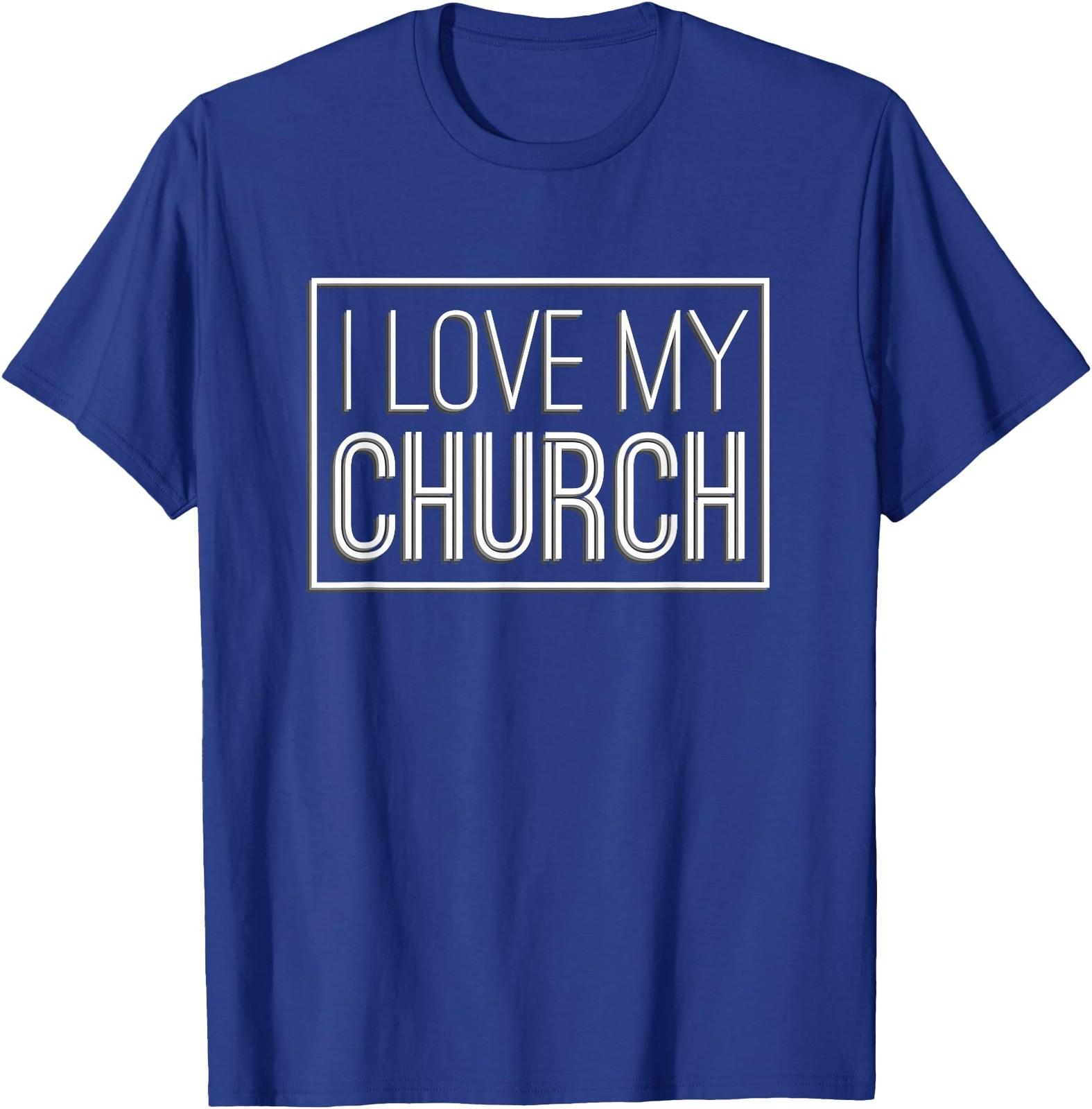 I Love My Church T-Shirt Church Support Tee christian TShirt S разноцветный