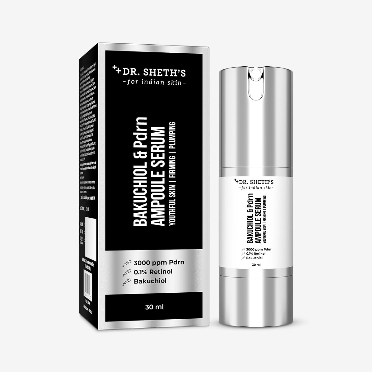 Dr. Sheth s Bakuchiol & PDRN Ampoule Serum For Firm Plump Skin Texture Care Non Irritating Daily Face Serum 30 ml