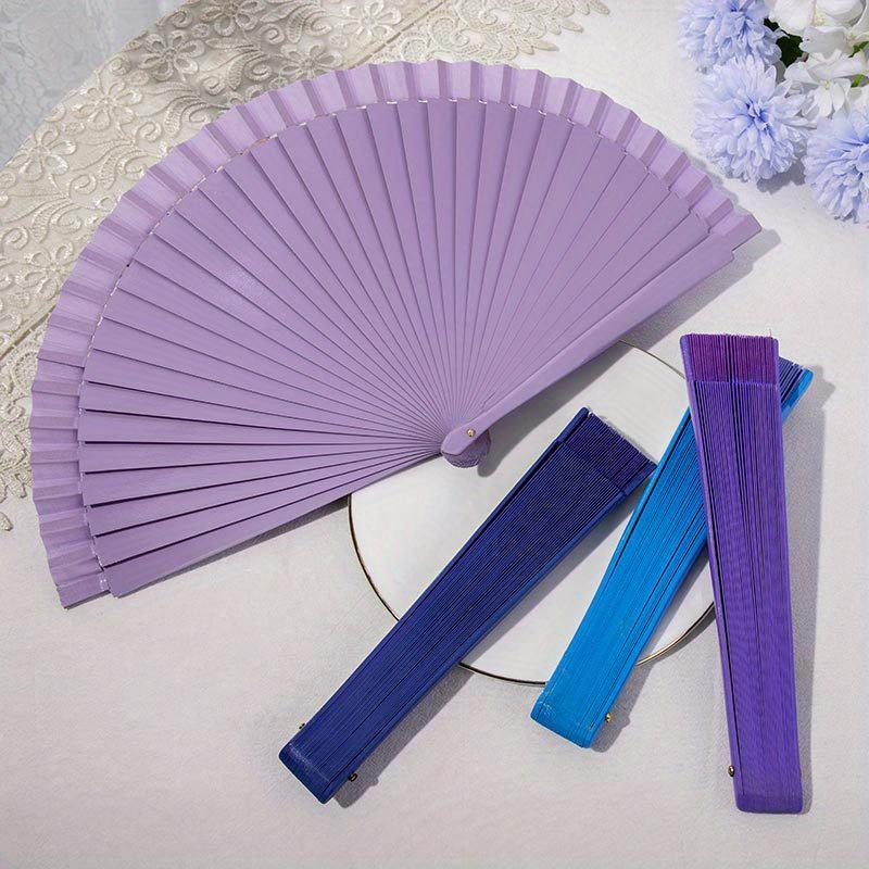 

Vintage Hand Held Folding Fan Pure Color Wood Fan Dance Performance Custom Props Wedding Party Home Decor коричневий