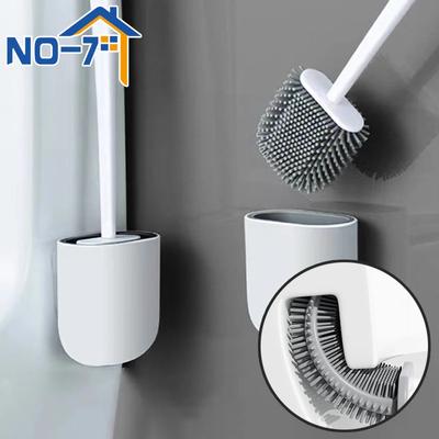 Spazzolino per WC Spazzola per la Pulizia del WC in Silicone Montaggio a Parete Set di Scope per la Pulizia Moderna Kit WC Accessori da Bagno di Bellezza