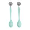 1pc Slotted Serving Spoon, Silicone Small Olive Spoon Colander, Wear-resistant Nonslip Colorful Stirring Spoon, Mixing Spoon
