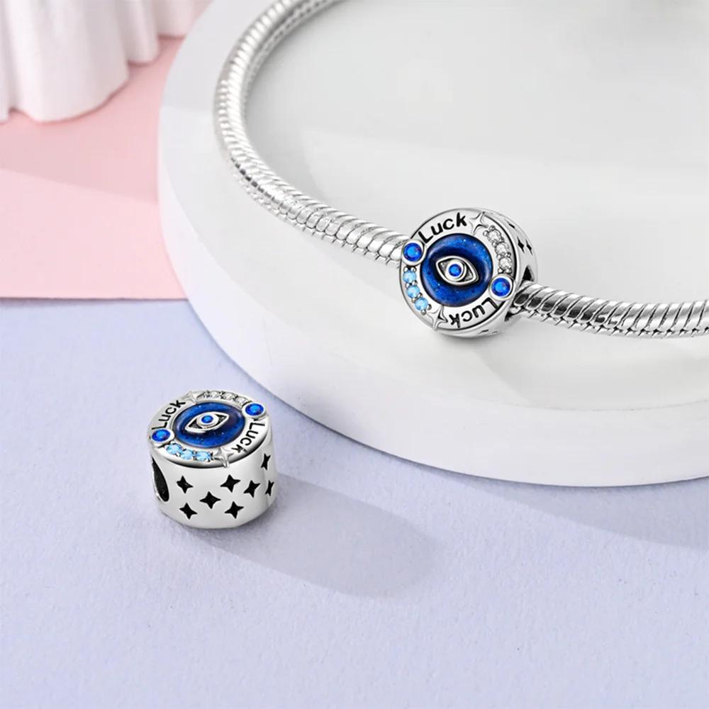 Charm Bead Charms Plata Originales Blue Devil Eyes Bead Charms for Charm Bead Charms copper Bracelets Bead Charms Jewellery Making Womens Gift