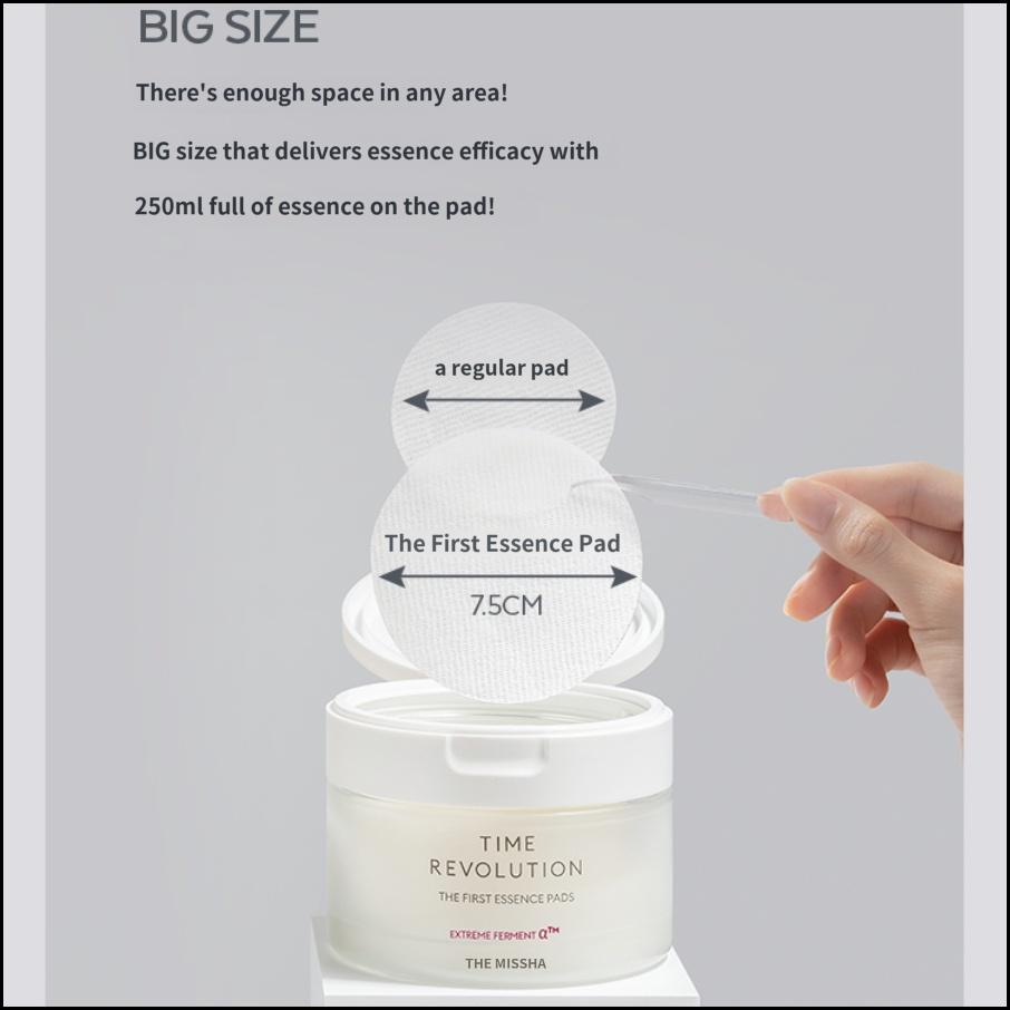 MISSHA Time Revolution The First Essence Pad 250ml 75 Pads Aufhellende Feuchtigkeitstoner-Pads für die tägliche Hautpflege