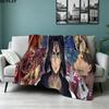 1PC Attack Titan Patterned Flannel Blanket Suitable For All Seasons For Home Decor Warmth And Comfort Gifts Holiday Present