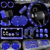 26pcs of Car Interior Cover Steering Wheel Cover License Plate Frame Car Hook Water Coaster One-Button Start Ring Air Outlet Decorative Strip Set