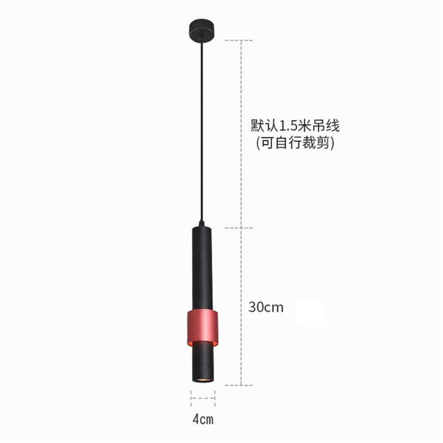 Long Tube Pendant Light Bedroom Bedside Hanging Light Black White Pendant Lamps Bar Cafe Droplight Suspension Light