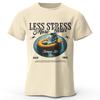 Men'sless Stress Move Relax Printed T-Shirt 100% Cotton Oversized Street Casual Graphic Tees Fo