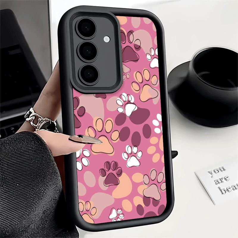 Phone Case for Samsung Galaxy S26 S25 Ultra S24 FE Dog Footprint Paw Cute Pattern Shell S23 Plus S22 + S21 S20 5G Soft Silicone