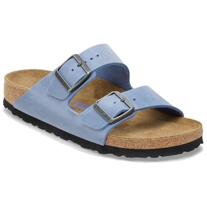 Birkenstock Arizona Soft Footbed Slide Slippers Unisex Blue Regular Loose Fit 1030862