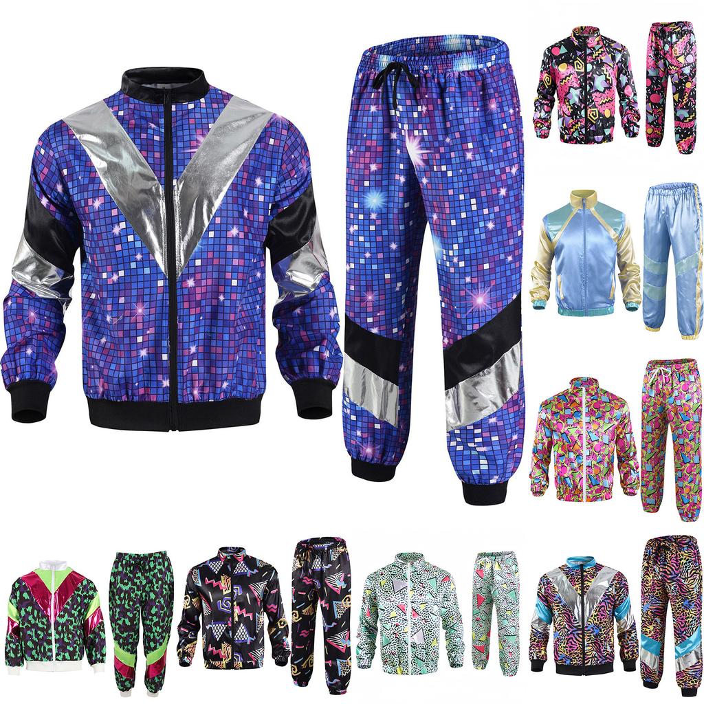 Un set multicolore di abiti hippie dagli anni '80 agli anni '90