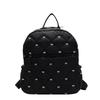 Schoolbag1011 New Large Capacity Lightweight Backpack Fashion Going Out Travel Bag Rhombus Cotton Clothing Bow Casual Backpack