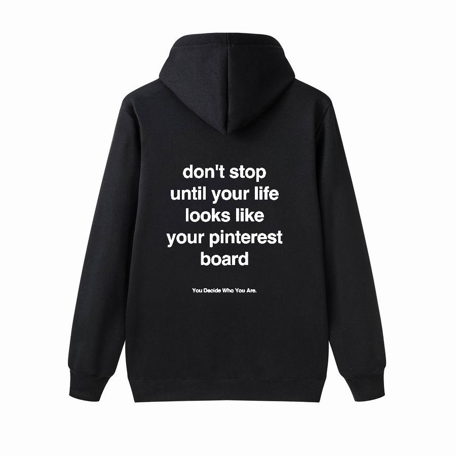 Don't stop Hoodie Loose Plus Hoodie, Kangaroo Pocket Letter Hoodie