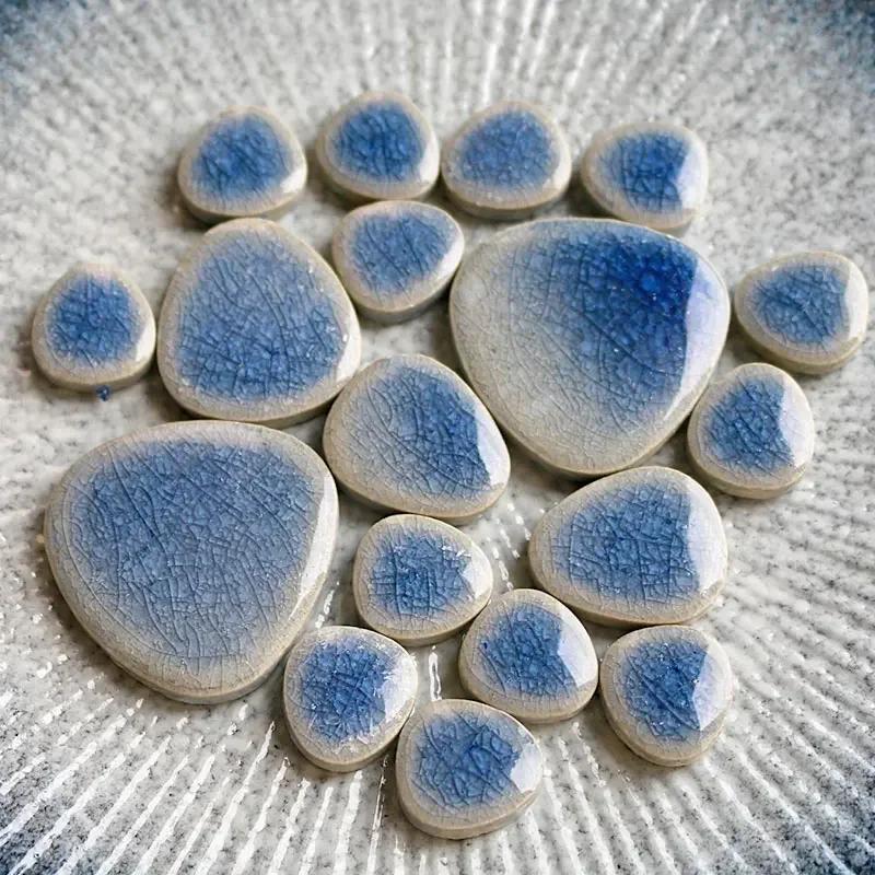 100g DIY Ceramic Mosaic Tiles Glass Leaf Petal Shape Handmade Ornaments Tiles Wall Crafts Crystal for Decorative Material Cerh1