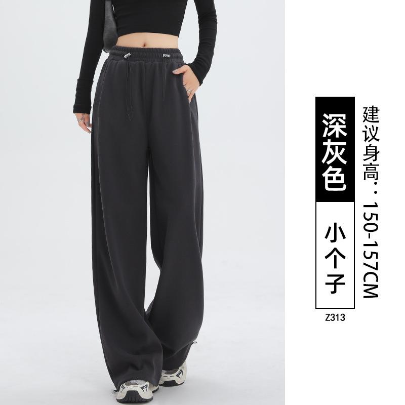 Gray Sweatpants Women's Spring and Autumn Loose Casual Wide-leg Pants New Autumn Small Leggings Sweatpants
