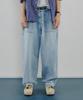 Modenaleudeo Work Pocket Balloon Denim Pants (Light Blue)