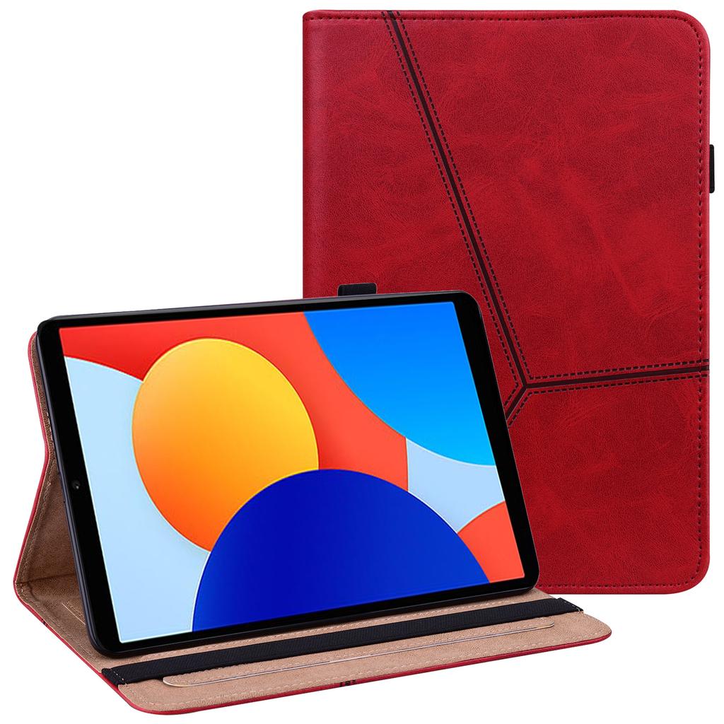 For Xiaomi Redmi Pad SE 4G 8.7 Inch Case Line Imprinted PU Leather Card Holder Tablet Stand Cover