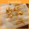 Geometric Snake Design Titanium Steel Ring For Women Modern Fashion Accessory