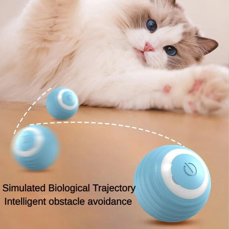 Interaktiver Katzenball für Haustiere, intelligenter elektrischer Indoor-Katzen-/Hunde-Entlastungsball, Selbstglück, automatisch rollender magischer Ball, Katzenzubehör