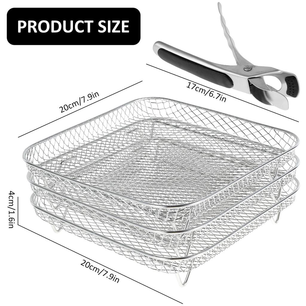 Stainless Steel Air Fryer Rack Oven Baking Dehydrator Rack Cooking Steamer Roasting Racks Air Fryer Accessories Kitchen Tools