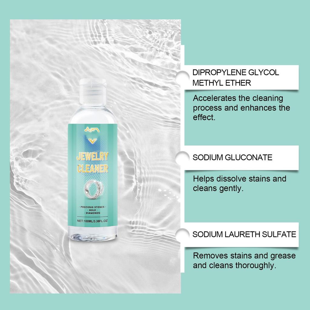 Čistič šperků, korálky pro péči o šperky, čisticí roztok na údržbu, diamantové perly, roztok na odstraňování kovů, 100 ml