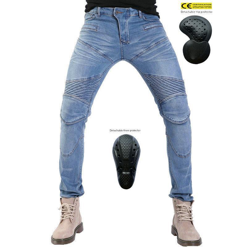 VOLERO JES-3 Motorcycle Jeans Protective Gear Riding Pants Abrasion Resistant Biker Clothing Men XXS синий