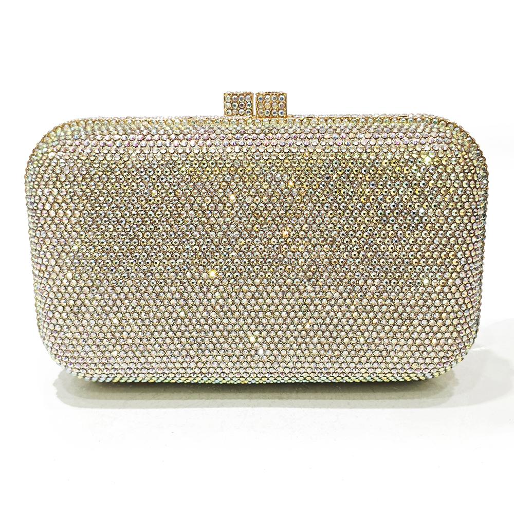 AB Rhinestone Women Clutch Wedding Purse Sparkling Crystal Clutch Diamond Girl Lady Prom Clutches Party Dinner Purses Prom Bags 18cmX12cmX5cm