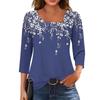 3/4 Sleeve Shirts For Women  Tees Blouses Casual Plus Size Basic Tops Pullover
