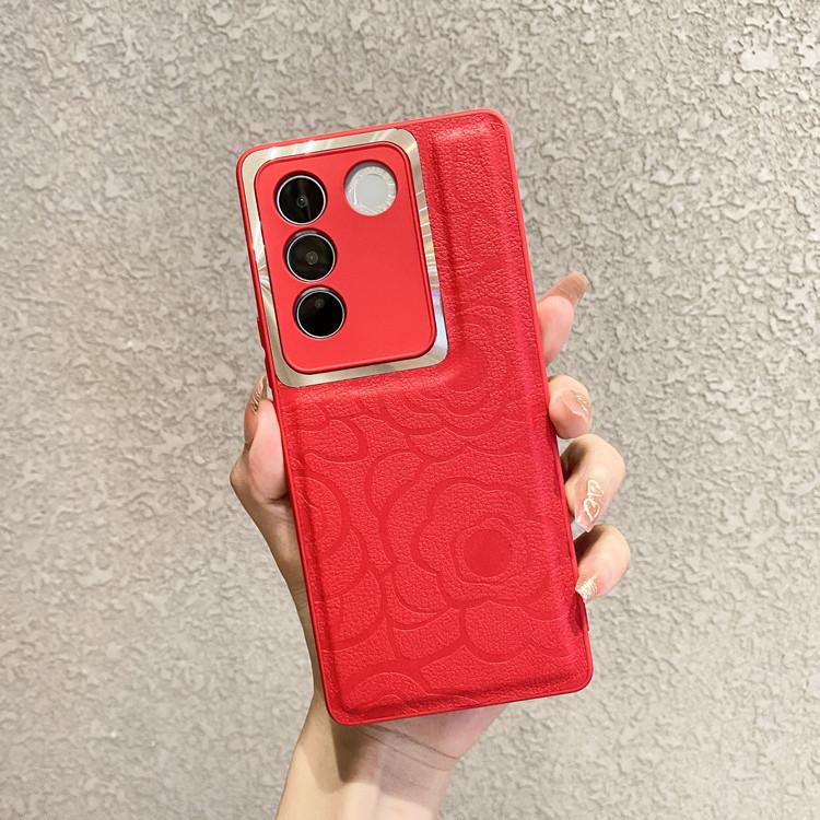 Geeignet für VivoX200 Handyhülle Kamelie Vollpaket S20PRO Leder Geprägt X100spro Fallschutzhülle