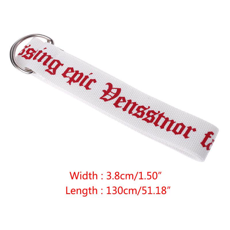 130cm Unisex Nylon Canvas Belts Printing Thai D Ring Double Buckle