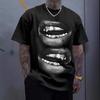 Trendy Cross-Border Tooth Drill Hip-Hop Short-Sleeve T-Shirt - Creative Streetwear for Couples