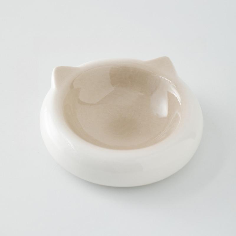 Cute Cat Ear Ceramic Pet Bowl Colorful Cat Dog Food Water Bowl Anti Spill Non Slip Feeding Dish Kitten Puppy Tableware Durable