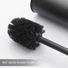 Stainless Steel Black Toilet Brush Set, Toilet Brush and Holder, Deodorizing Long Tube