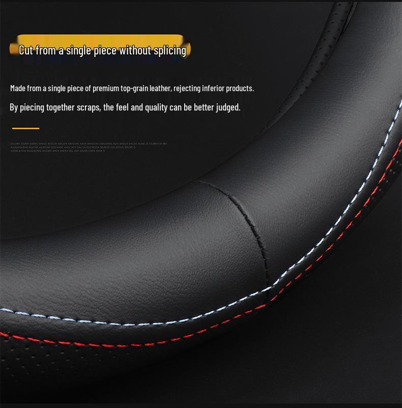 Genuine Leather Steering Wheel Cover for 2021 XPeng P7/G3/P5, Ultra-Thin, All-Season.