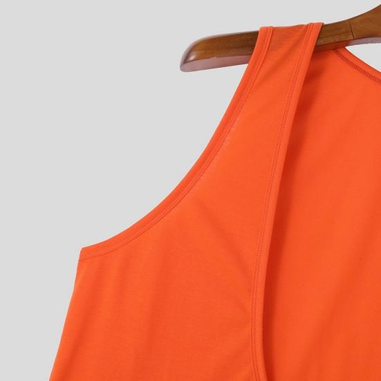 Herre Sportvest Dyp V-hals Brede stropper Ermeløs Ensfarget Tanktopper Løs Passform Avslappet Allsidig Vest