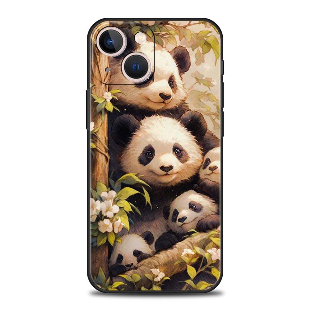 Baby Panda Phone Case Cover for iPhone 17 16 15 14 13 12 Pro Max 11 Pro Max 17 AIR Plus Shockproof Soft TPU Shell Fundas Capas