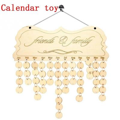 Nuovo calendario fai da te in legno per la famiglia e gli amici, promemoria per eventi, giocattoli per lo sviluppo dei bambini