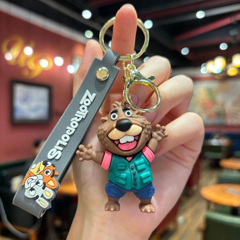 Anime Zootopia 2 Crazy Animal City Keychain Bag Decorate Schoolbag Hanging Accessories Couple Pendant Gifts