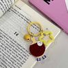 Cute Cartoon Ball Bell Star Keychain Pendant Badminton Table Tennis Football Rugby Bag Hanging Ornaments Keyring Decoration Gift