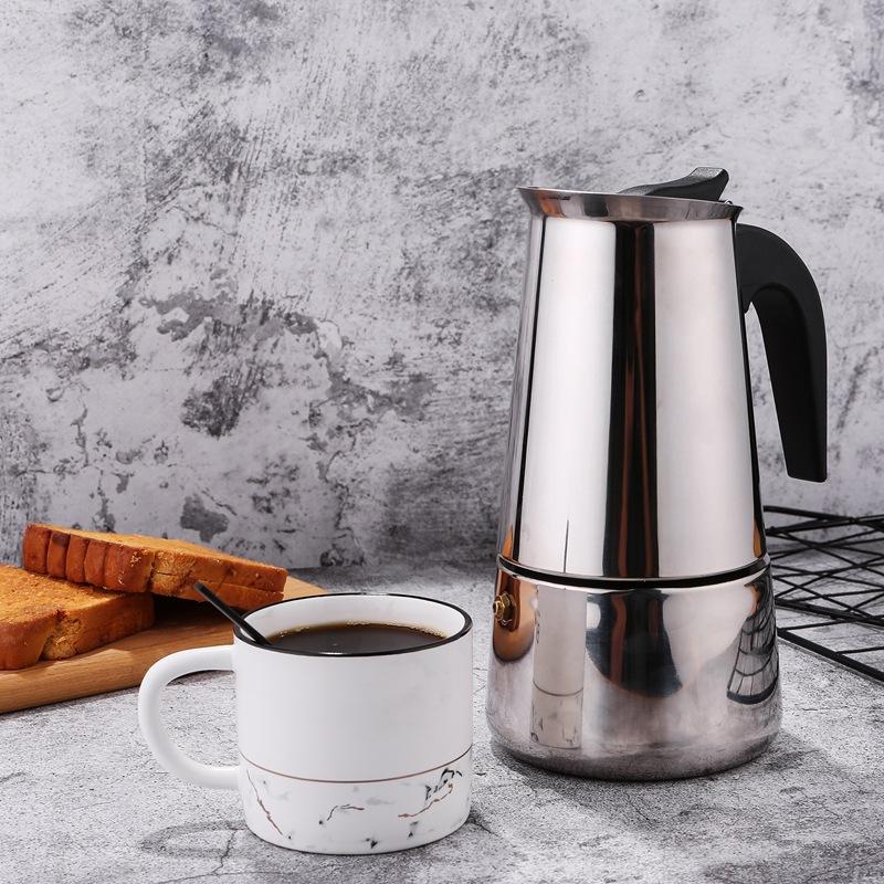 Portable Electric Coffee Machine Mocha Pot Stainless Steel Italian Espresso Machine Induction Stove Coffee Utensils 300ML/450ML.
